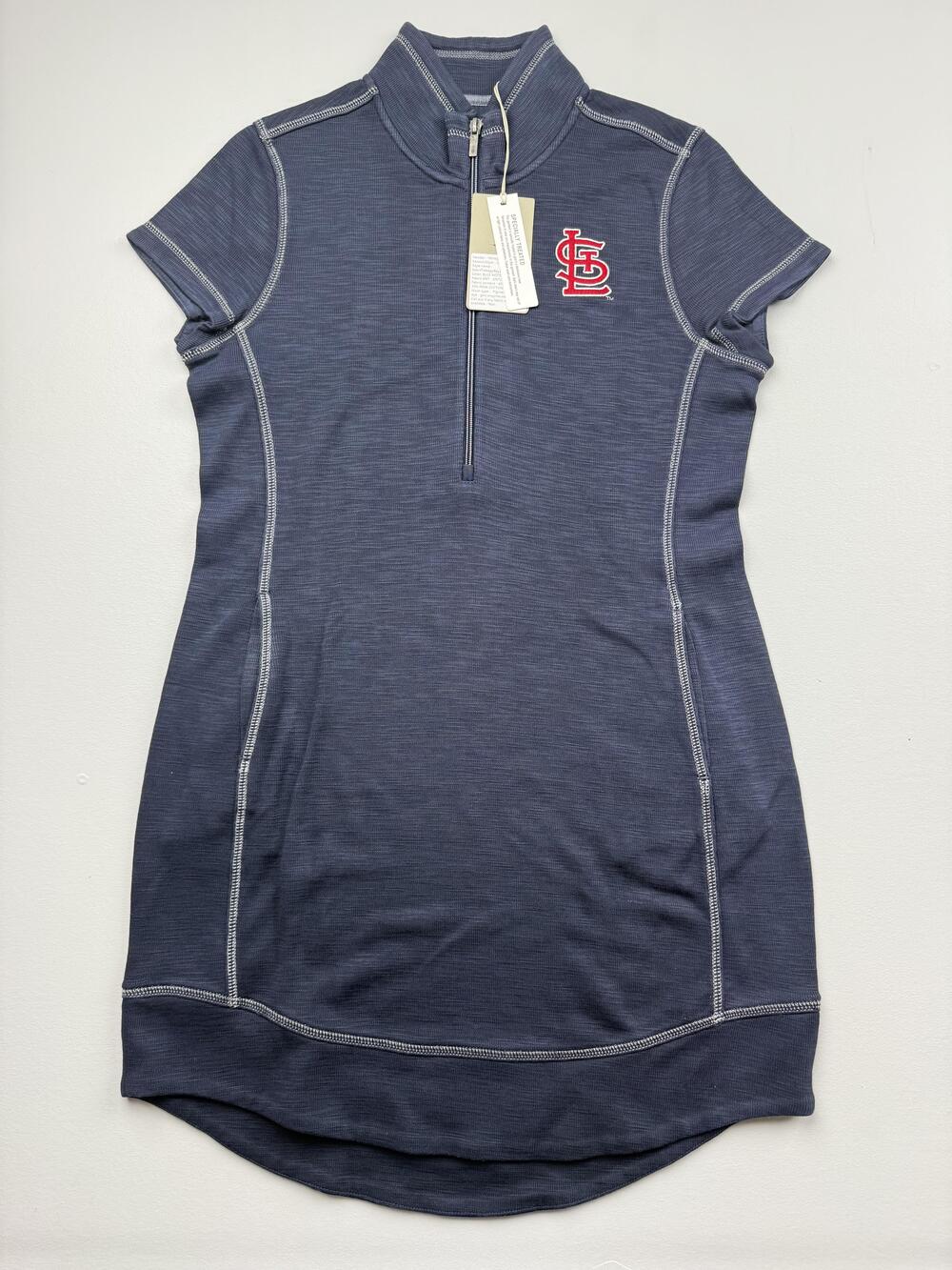 St. Louis Cardinals Dress Womens Small Blue MLB Baseball Tommy Bahama Zip